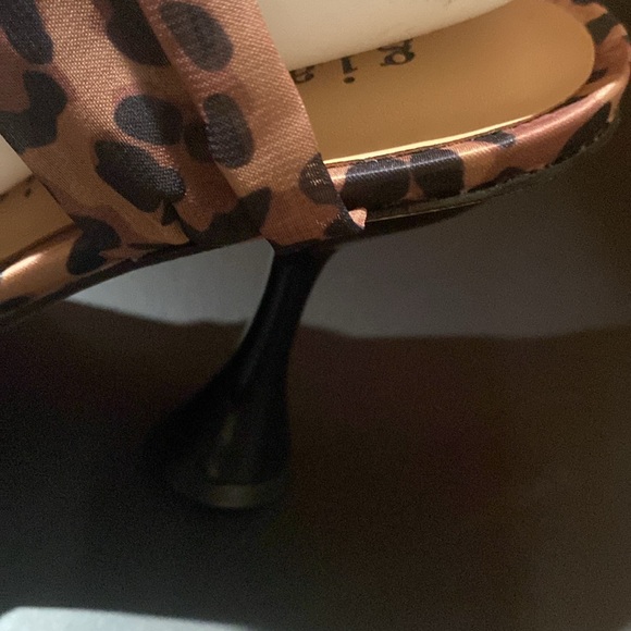 Gianni Bini Henzlee Leopard Print Chiffon Wrap-Up Heels, Approx. 4”, Size 8.5 - Picture 5 of 7